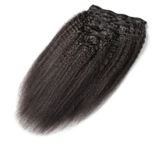 kaba yaki clip saç uzantıları toptan satış-9 adet takım Sapıkça Düz Klipler Brezilyalı İnsan Saç Uzantıları g adet takım Kaba Yaki Klip Ins saç uzantıları ucuz İnsan remy saç