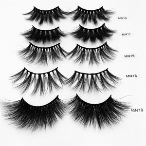 1 Pair mm mm Thick Makeup Lashes D Mink Hair False Eyelashes Long Wispies Fluffy Multilayers Eyelashes Cruelty free Extension paper box