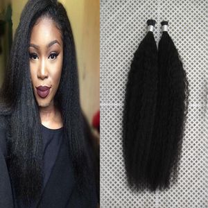 I tip Hair Extensions Kinky Straight Brazilian Virgin Hair g Coarse Yaki Remy Stick Tip Indian Human Hair Extensions