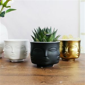 Mänskliga ansiktsplantor krukor blomkruka keramik blommiga vas moderna saftiga växter lagringstank hem man och kvinnor kontraherad stil SLH1