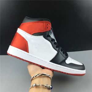 en iyi satış spor ayakkabı toptan satış-Sıcak Satış Yüksek OG Saten Siyah Parmak Kadın Basketbol Tasarımcı Ayakkabı Siyah Beyaz Varsity Kızıl Moda Sneakers İyi Kalite ile Kutusu