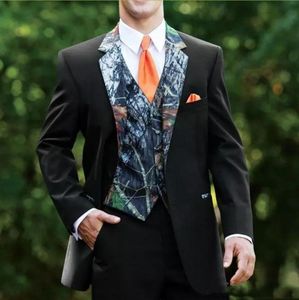 Unieke Camouflage Mannen Pak Camo Bruidegom Tuxedo Jacket Mens Floral Blazer Designs Wedding Tuxedos Slim Fit Mens Prom Suits jas Pants Vest