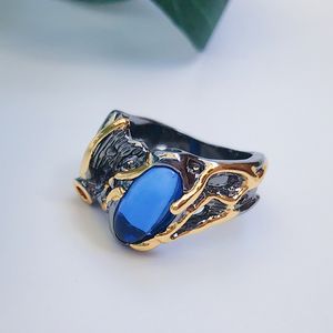 Wholesale gold gun rings for sale - Group buy Fashion Blue stone Ring Gold Gun Black Jewellery Women s Fashion Fast delivery Women Copper Jewelry Hot rings