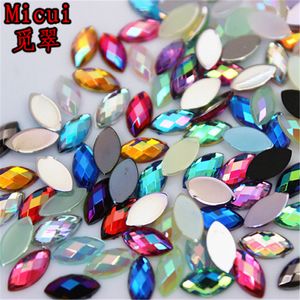 Wholesale flat back gems for sale - Group buy Micui mm Mix Color Horse eye Rhinestones Flat Back Acrylic Gems Crystal Stones Non Sewing Beads for DIY Clothes ZZ730