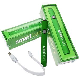 usb-ladegerät für ego stift großhandel-Smart Battery vorheizen Vape Pen mit USB Ladegerät Starter Kit Variable Voltage Ego Gewinde mAh Für alle Einweg Kartuschen Smart Carts