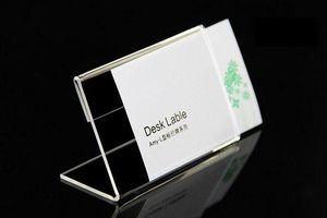 10 stks Acryl T1 mm Clear Plastic Tafel Teken Prijs Tag Label Display Papier Promotie Kaart Houders L Shape Name Card Desk Frame Stands
