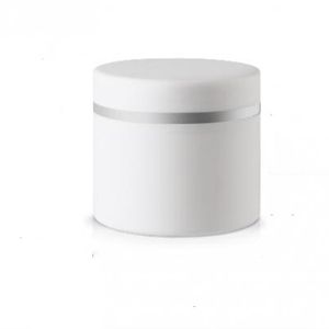 12 stks partij ml witte PP dubbele wand rechte basis cosmetische pot met schroefdop Dome Lid voor Face Cream Jar