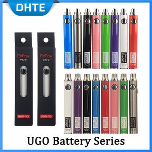 Authentic Evod UGO V mAh mAh Ego Battery colors Micro USB Charge Passthrough E cig O Pen Vape Batterry Vs Vision Spinner Law