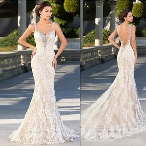 Wholesale hot mermaid wedding dresses resale online - Zuhair Murad Hot Wedding Dresses Lace Appliques V Neck Bridal Gowns Sexy Backless Sweep Train Mermaid Wedding Dress robe de mariée