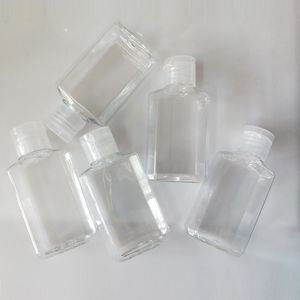 recipiente pequeno transparente venda por atacado-60ml líquidos Sub garrafa vazia garrafas de plástico Mão Limpar pequeno Sanitizer Womens compõem recipientes de armazenamento de acessórios de viagem yj E19