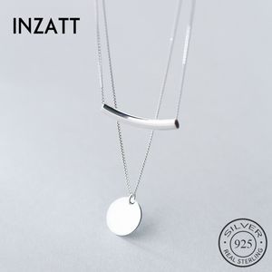 Inzatt Real sterling zilveren hanger kettingen minimalistische choker fijne sieraden voor vrouwen partij schattige accessoires