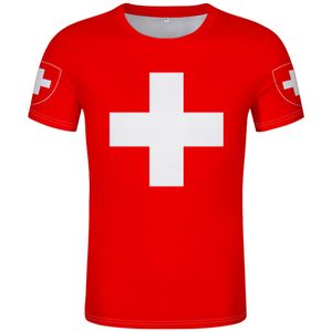 Szwajcaria T Shirt DIY Free Custom Made Name Number Che T shirt Nation Flags C Czerwony Niemiecki Kraj College Drukuj Zdjęcie