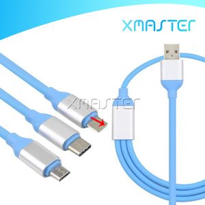 Wholesale 3 in 1 charging cable resale online - 3 in Multiple USB Fast Charging Cable with Type C Micro V8 Connectors for Samsung Note S10 Plus Huawei Mate