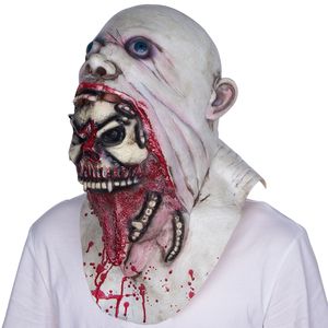 eğlenceli yetişkin halloween kostümleri toptan satış-Eğlenceli Yeni Cadılar Bayramı Kanlı Korkunç Korku Maskesi Yetişkin Zombi Canavar Vampir Maske Lateks Kostüm Partisi Tam Başkanı Cosplay Maske Masquerade Sahne