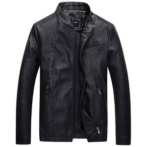 Wholesale male jackets for sale resale online - New Causal Leather Jackets Male Long Sleeve Winter Thick Pocket Mens Cool PU Bomber Outerwear Hot Sale Zipper Brand Clothing