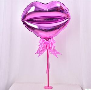Wholesale column table for sale - Group buy The New Lips Balloon Column Table Centerpieces Aluminum Film Table Float Party Wedding Decoration Supplies Kiss Hot Sales mxC1