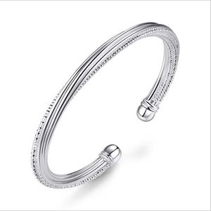 Bangle armband twist manschett Armband Hot Sale Silver Bangles för Kvinnor Tjej Gåva Mode Smycken Partihandel Gratis Frakt GXB