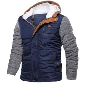 erkek kürklü ceketler toptan satış-Erkek Kış Sıcak Kürk Polar Ceket Artı Boyutu Kalınlaşmak Pamuk Yastıklı Parka Erkekler Kapüşonlu Rüzgarlık Ordu Ceket