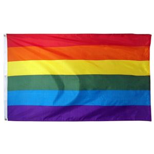 флаг лесбийской гордости
 оптовых-Радуга Баннер Flags x150cm Лесбийская Gay Pride Полиэстер LGBT Флаг Баннер Флаги для вечеринок Радуга Флаг CCA11852