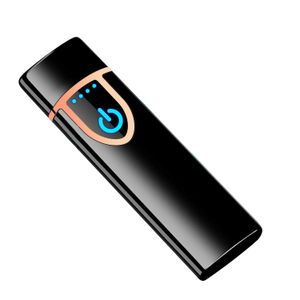 usb rechargeable Cigarette Lighter double side heater coil cigar lighter electrical touch control ignition fingerprint sensitive control
