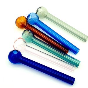 QBsomk cm HOOKAHS Colorful Pyrex Glass Oil Burner Pipe glass tube smoking pipes tobcco herb RIG DAB nails