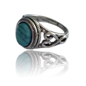 Vintage ring natural gemstone green pine female designer design antique popular finger jewelry