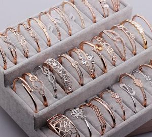 10st mix stil guldpläterad kristall rhinestone armband armband för diy mode smycken gåva hantverk cr16 gratis skepp