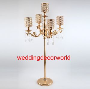 ingrosso braccio centrale candelabri-Nuovo stile centrotavola decorazione per matrimoni bracci alto candelabro oro decor