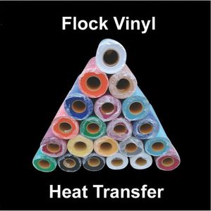 1 ark x20 cmx50cm Dekorativa klistermärken Flock Heat Transfer Vinyl Flocking T shirt Strykjärn på HTV Printing Sale