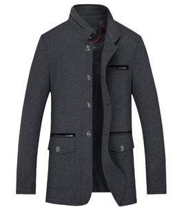 mens long knit coat toptan satış-İlkbahar sonbahar yeni erkek Giyim örme yün ceket uzun KabanlarCoats coat