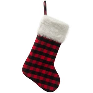 Wholesale stocking gifts for sale - Group buy Plaid Christmas Stocking Gift Bag Wool Xmas Tree Ornament Socks Santa Candy Gift Bags Home Party Christmas Decorations GGA2504