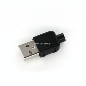 type of soldering toptan satış-10 Takım DIY USB Bağlayıcı Fiş Bir Erkek Pin Montaj Adaptörü Soket Lehim Tipi Veri Bağlantısı için Siyah Plastik Kabuk