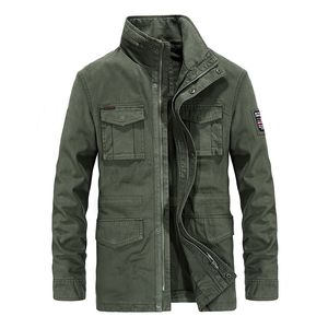 artı boyutu bombardıman ceketleri toptan satış-Erkek Ceketler Erkek Kargo Ceket Bombacı Pamuk Pilot Ordu Ceket Savaş Taktik Erkek Çalışma Artı Boyutu Asya L XL