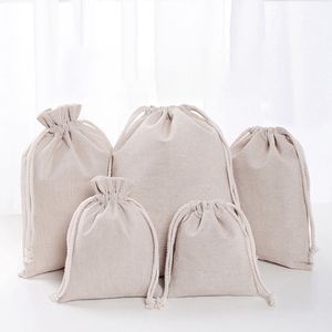 リネン巾着袋バッグ再利用可能な買い物袋パーティーキャンディー好意袋綿ギフト包装収納袋DHL WX9