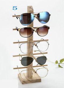 raf güneş gözlüğü tutacağı gözlük standı toptan satış-Yeni Varış TONVIC Ahşap Ekran Sunglass Için Standı D Cam Gözlük Bilezik Kolye Takı Tutucu Raf Kolay Montaj