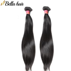 bella human indian hair toptan satış-Bella Saç ADET Brezilyalı Malezya Perulu Hint Saç Demetleri İnsan Bakire Saç Uzantıları İpeksi Düz Örgü Doğal Renk