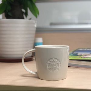 Wholesale yellow glass lens resale online - White Coffee Mug Mermaid relief Pattern Milk Cups Novelty Gifts Ceramic Milk Tea Cups relief design