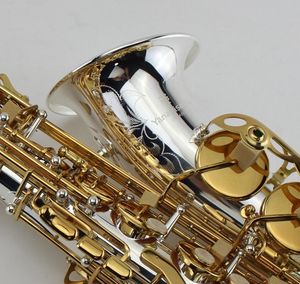 alet alto saksofon toptan satış-Eb Alto Saksafon Yanagisawa T Gümüş Nikel Vücut Ve Altın Kaplama Anahtar Mükemmel Görünüm E Dava ile Düz Profesyonel Müzik Aletleri