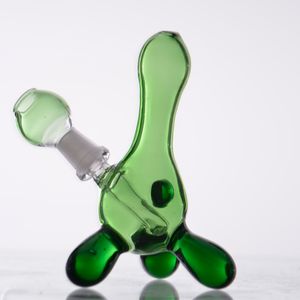 Great Designs Glass Bong Dab Rigs Hookahs Green Tripod Mini Vatten Bongs för rökning Tillbehör med en mm Banger Bowl