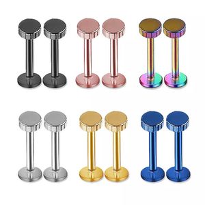 Wholesale free lip bars for sale - Group buy columned Labret Lip Chin Ring Nose Ear Bar Stud Stainless Steel Piercing Fashion Body Jewelry