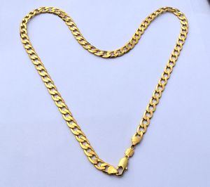 Europe Pure K Fine Gold GF Halsband Solid Stamep AU750 Curb Chain Halsband Caratsolid Födelsedag Valentine Present Värderbar