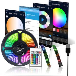 WiFi TV LED Strips Backlight RGB Waterproof USB Strip Light Kit APP Controlled Multicoloured Rope Lights Work with Alexa Google Home
