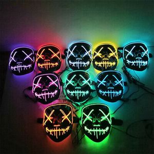 iluminación de guardia de luz al por mayor-20 estilos de Halloween LED que brillan máscara del partido de Cosplay Máscaras del partido del club de DJ alumbrar máscara Bar Joker protectores faciales ZZA1188