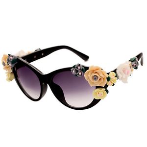vintage oversize sonnenbrille für frau großhandel-Sonnenbrille für Frauen Frau Vintage Sonnenbrille Womens Luxus Sonnenbrille Mode Übergroßen Sonnenbräucher Damen Blume Designer Sonnenbrille J2T60