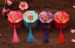 chocolate shipping boxes toptan satış-Püsküller Ücretsiz Kargo ile Yeni Chineses Double Happiness Şeker Kutusu Parti Favor Ambalaj Çikolata Paketleme
