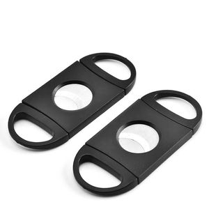 Plastic Stainless Steel Double Blades Cigar Cutter Knife Scissors Cigar Accessories Stainless Steel Cigar tools IA517