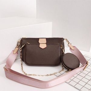 Wholesale women cross body leather bag resale online - Handbag Women Luxurys Designers Bags Genuine leather handbags with letters shoulder bag three piece set purs classic handbagss lady real leathers crossbody bagss