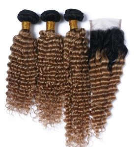 100 Virgin Hair B Ombre Deep Wave Bundles Can Be Dyed