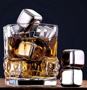 ingrosso rocce di pietre di whisky-Acciaio inossidabile pietre del whisky cubi di ghiaccio del ghiacciaio del dispositivo di raffreddamento di pietra Whisky Rocks pc del cubo di ghiaccio fermano KTV Strumenti Bar GGA3590