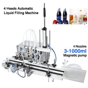 4ノズル磁気ポンプ自動推進装置ボトル液体充填機デスクトップ水フィラー香水醸造所